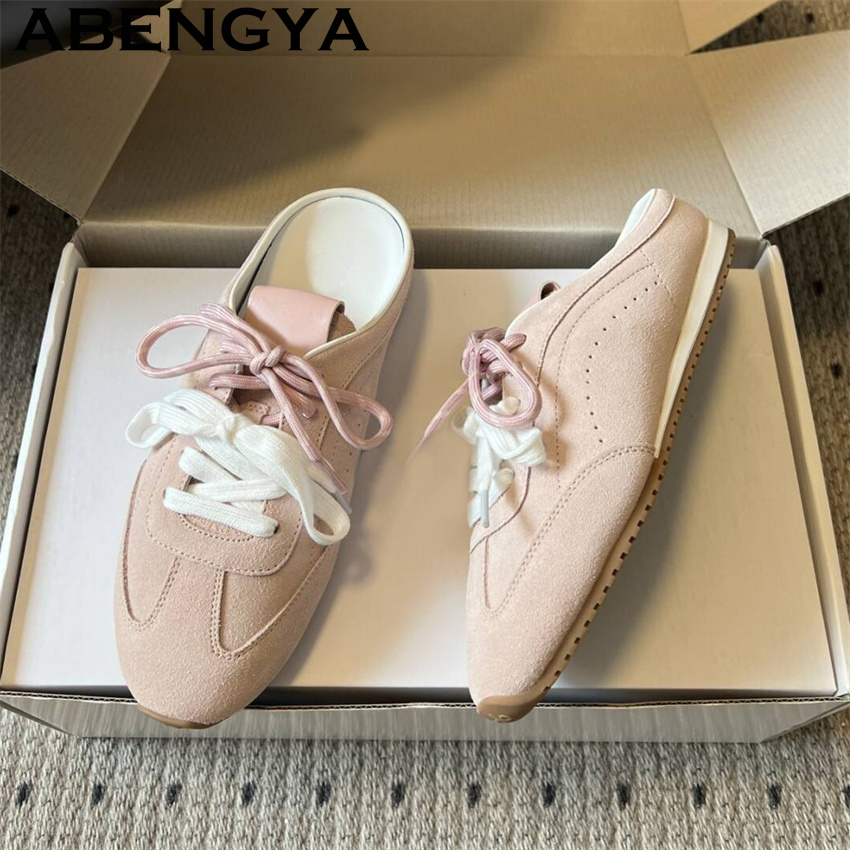 Women'S Shoes Casual Sneakers - Women's Lace Up Casual Flat Slippers