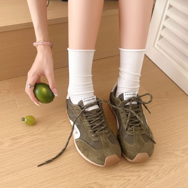 Women'S Shoes Casual Sneakers - Retro Color Block Sneakers Women Soft