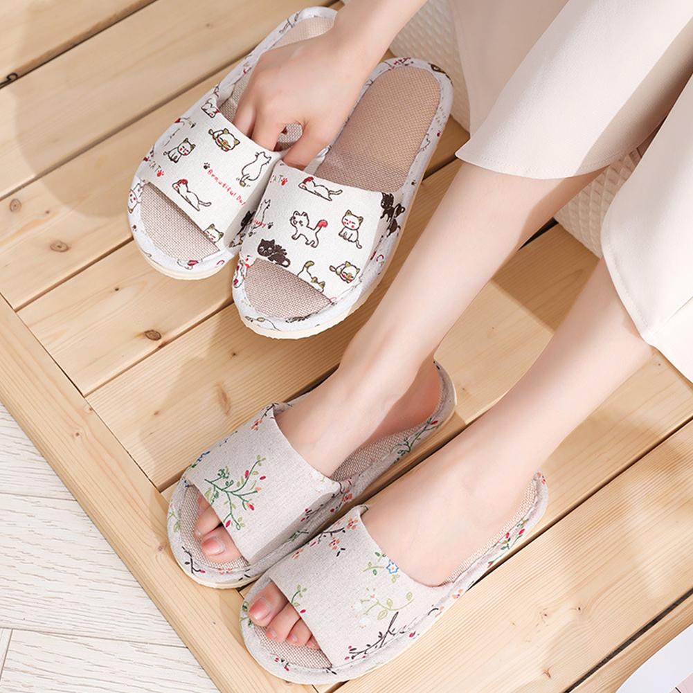 Women'S Shoes For Flat Feet - Women Flax Slippers Home Slippers Linen