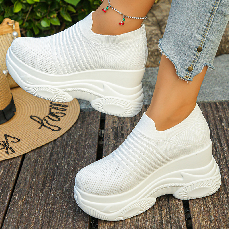 Women's Knitted White Chunky S - Mesh Sneaker Women review and price