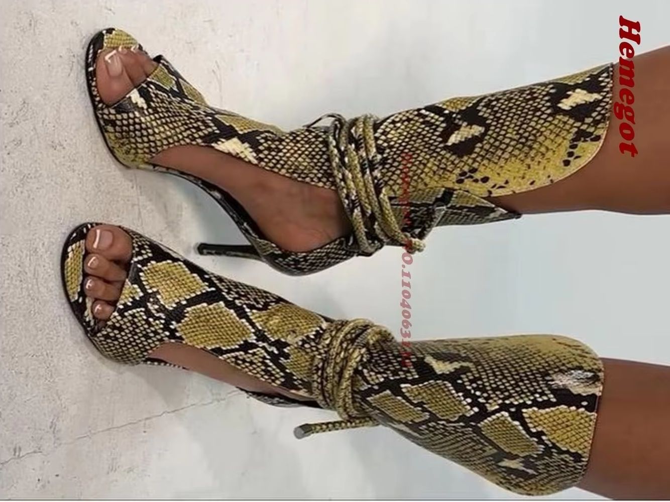 Yellow Snake Print Gladiator S - Women'S Shoes Yellow review and price