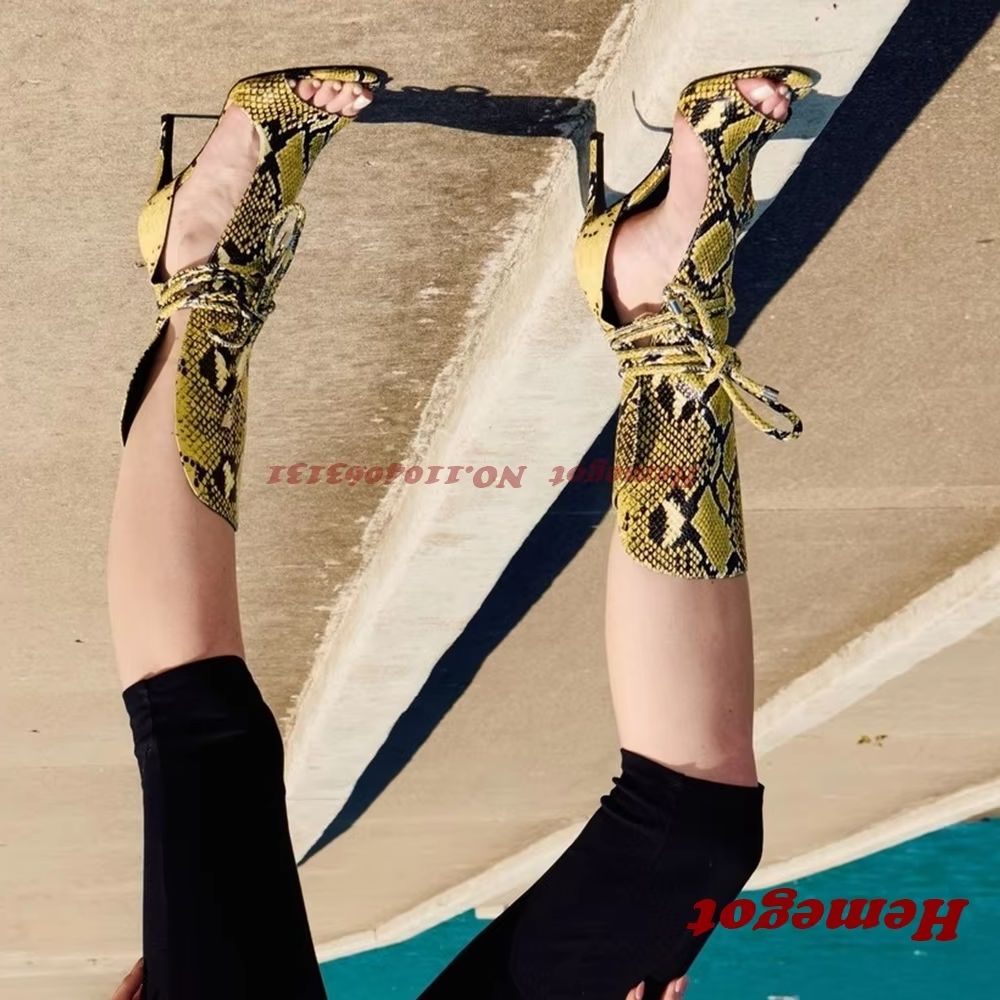 Yellow Snake Print Gladiator S - Women'S Shoes Yellow review and price