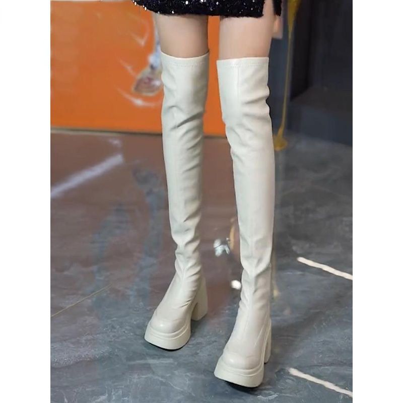 Round toe thick soled high-hee - Sock Boot Women review and price