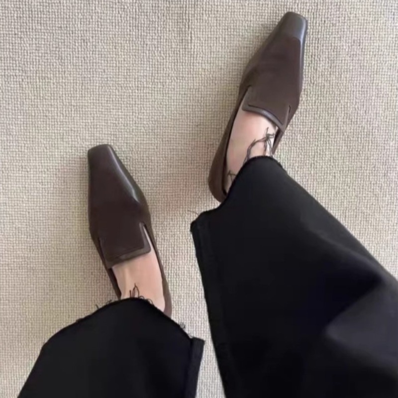Retro Square Toe Deep Mouth Sl - Women Shoes With Heels review and price