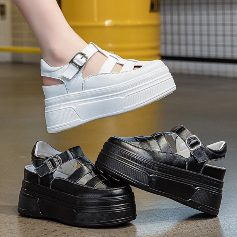 8.5cm Hollow Full Cow Genuine  - Women'S Shoes Casual Sneakers review and price