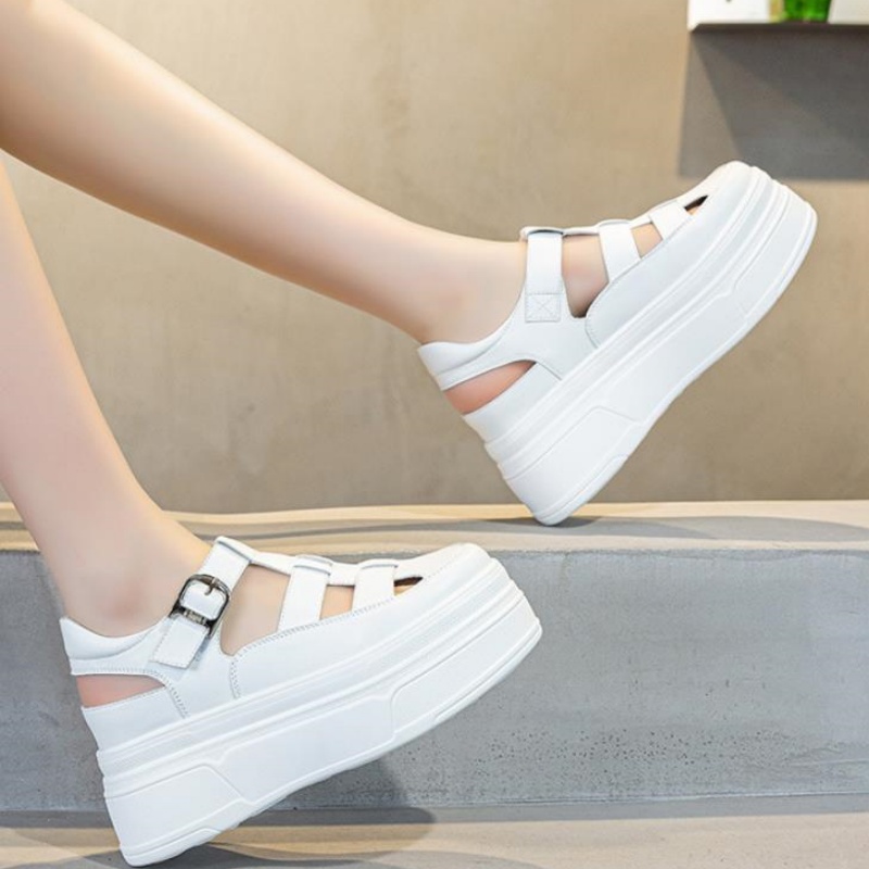 8.5cm Hollow Full Cow Genuine  - Women'S Shoes Casual Sneakers review and price