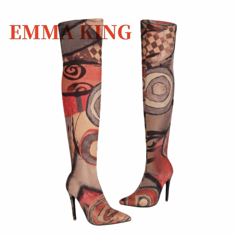 Women's Art Print Thigh High B - Sock Boot Women review and price