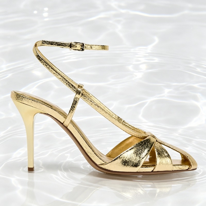 Fashion Gold Thin Heeled Sanda - Women Shoes Brands review and price