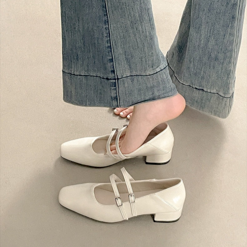 Square Toe Low Heel Women Silv - Women Shoes With Heels review and price