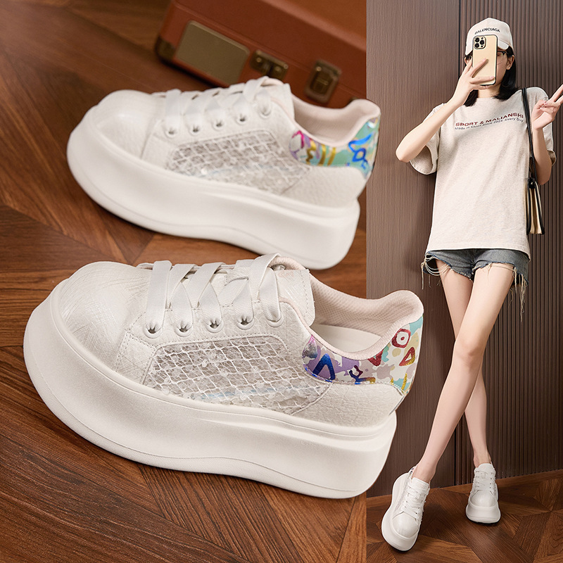 Thick-soled White Shoes for Wo - Mesh Sneaker Women review and price