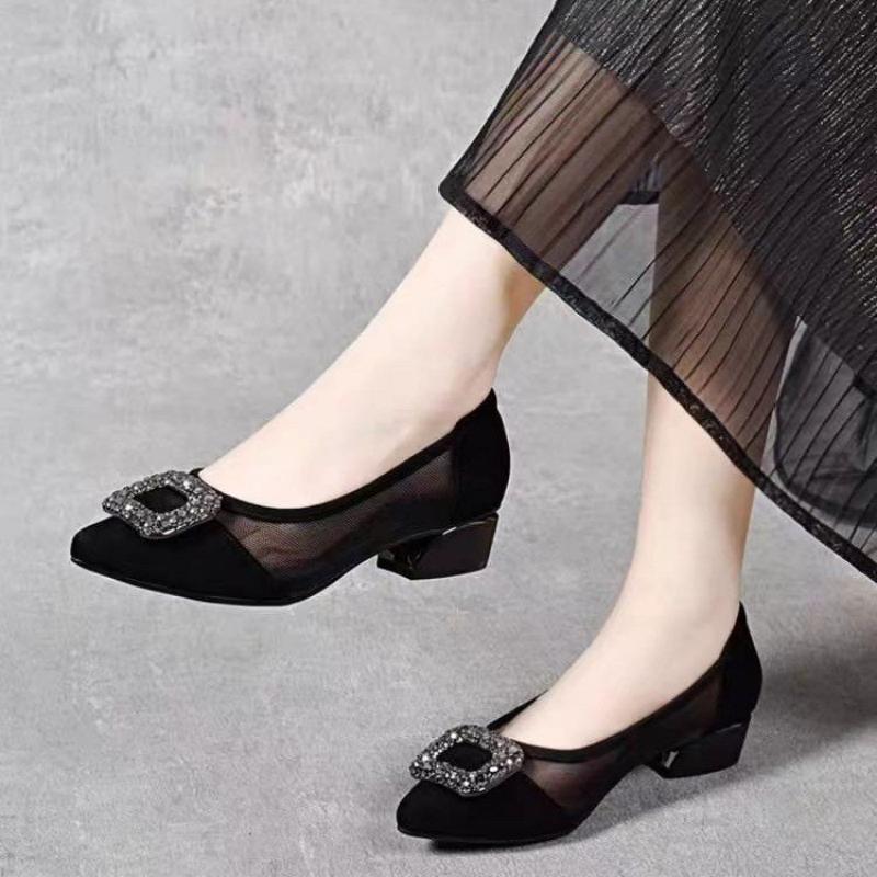 Elegant Pointed Toe Mesh Block - Women Shoes Formal review and price