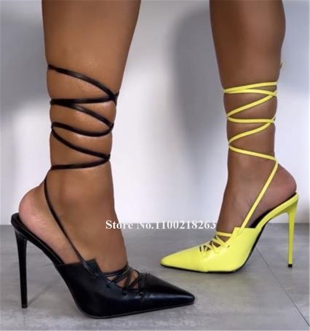 Lace-up Thin Heel Sandals Newe - Women'S Shoes Yellow review and price